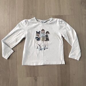 Mayoral girls shirt size 4t long sleeve graphic sequences